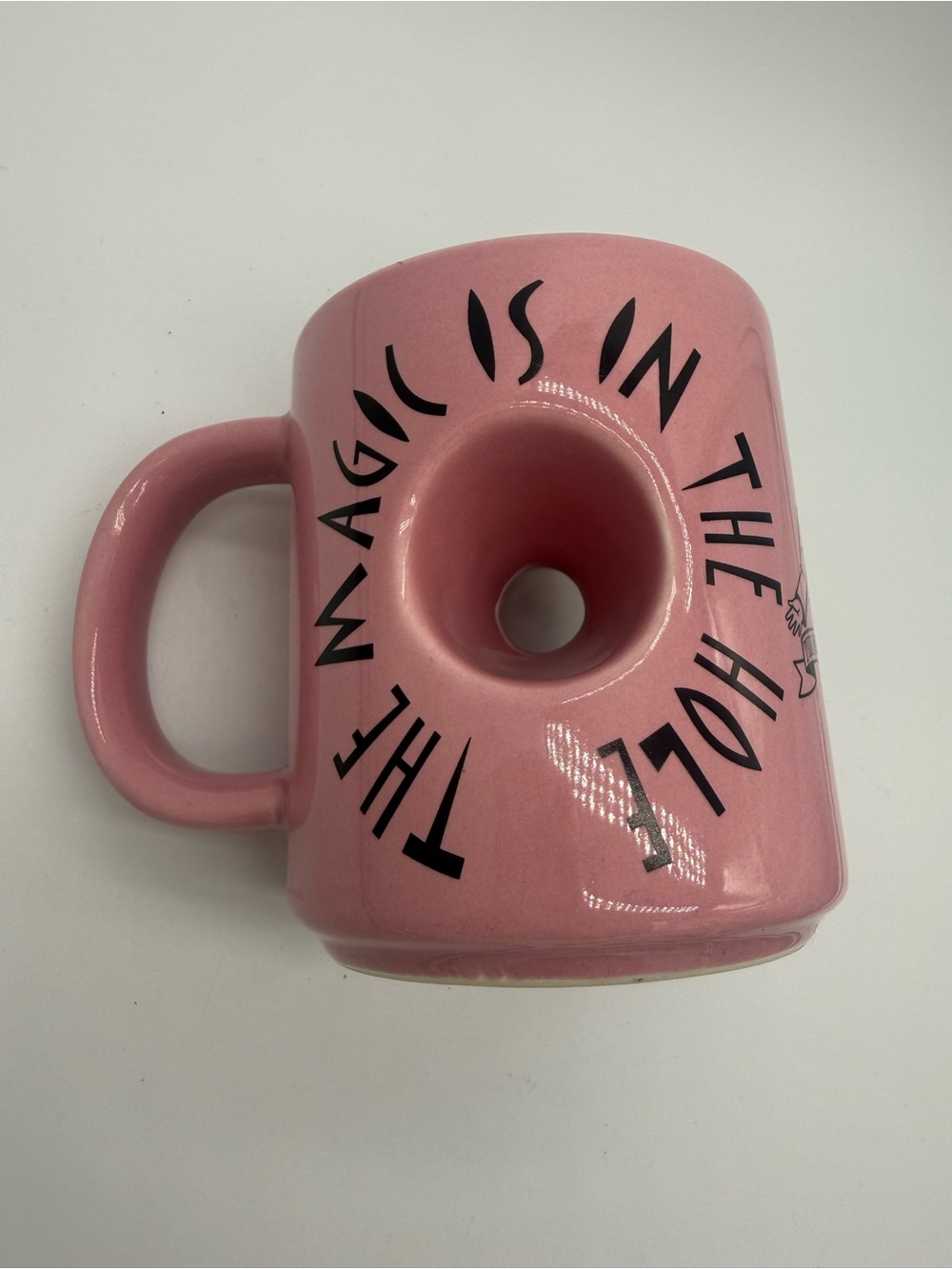 Voodoo Doughnut Coffee Mug Donut Cup PINK “The Magic is in the Hole” Ceramic EUC - Picture 8 of 9